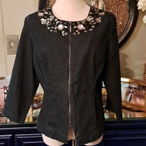 Ruby Rd. Rhinestone denim jacket - Picture 9 of 9